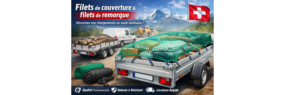 Filets de couverture et filets de remorque professionnels pour remorques de véhicules - Filets de couverture &amp; filets de remorque pour remorques | Qualité Suisse – Afatek