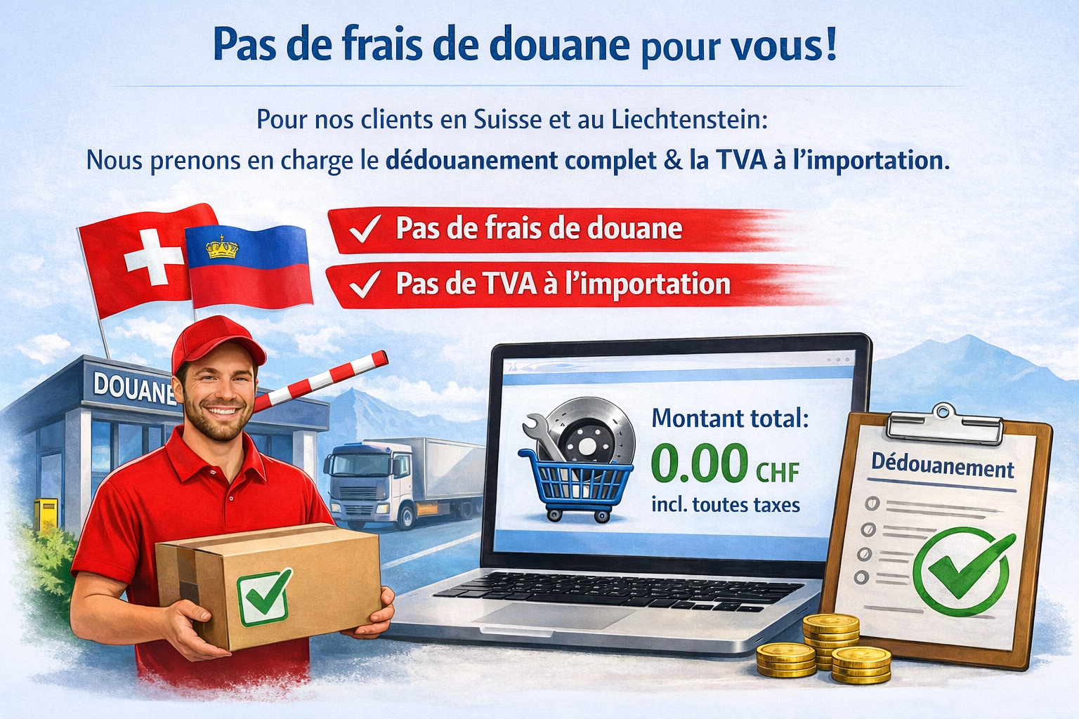 Aucuns droits de douane supplémentaires pour la Suisse et le Liechtenstein