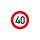Film PVC Speed ??Sign rouge / blanc 40 km / h
