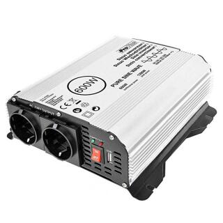 Convertisseur de tension sinus 12-230V 300W / 600W + USB