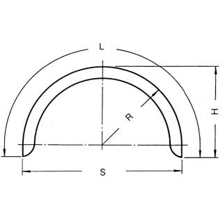 Profil de garde-boue à un essieu 12/40 B280 R430 L1380 S860 H445