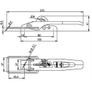 SPP - serrure excentrique, ZB-01, 210 mm, support rond, galvanisé