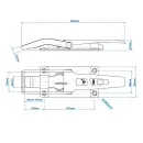 SPP - verrou à languette, ZB-09, 267 mm, support plat, galvanisé