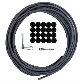 Kit de fixation pour bâches Corde extensible 20m, 40 boutons ronds, 2 terminaisons de corde