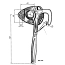 Serrure à levier coudé taille 1, longueur 180 mm, version gauche - galvanisée