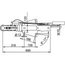 Dispositif de dépassement compact AL-KO -V- 161 S 950 - 1600 kg V-bar top 2051/2361