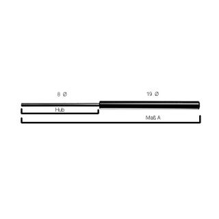 485 mm longueur totale course 200 mm tige 8 mm tube 19 mm Ø 300 Newton force dextension