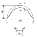 De Haan - garde-boue pour modèles à un essieu HR 1850, H 1808/12, L 180 / S 500 mm